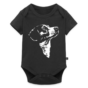 Chien Silhouette Drever Chien Wilsigns - Body à manches courtes Premium Bébé - noir - Devant