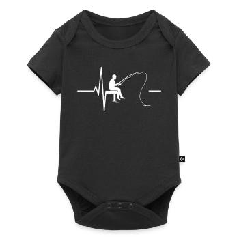 Fishing River Passion Heartbeat - Baby Premium short-sleeve bodysuit - black - Front