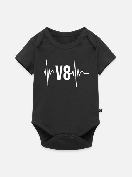 V8 Heartbeat Us Car Liebhbaber Motif - Body à manches courtes Premium Bébé - noir