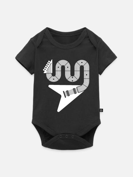 Abstrakte E-Gitarre - Baby Premium Kurzarmbody - Schwarz