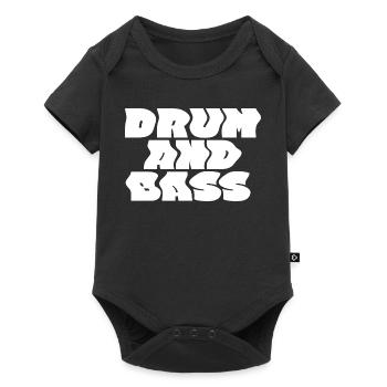 Drum and Bass bold logo design - Baby Premium short-sleeve bodysuit - black - Front