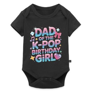 Papa des K-Pop Geburtstagskinds – Stolzer Vater - Baby Premium Kurzarmbody - Schwarz - Vorne