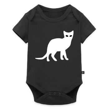 Silhouette de chat Cadeau Cadeau Amoureux des Chats - Body à manches courtes Premium Bébé - noir - Devant