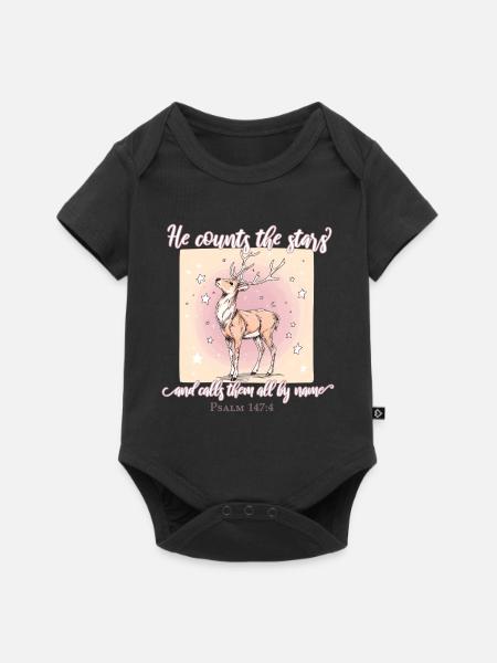 Hirsch Christlich - Baby Premium Kurzarmbody - Schwarz