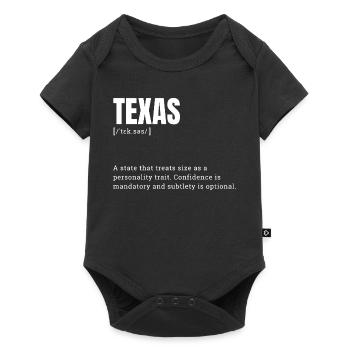 Texas Large Format Typography Humor - Baby Premium short-sleeve bodysuit - black - Front