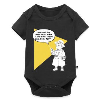 Bonjour oncle - tu décroches ? Ton frère est drôle, agaçant - Body à manches courtes Premium Bébé - noir - Devant