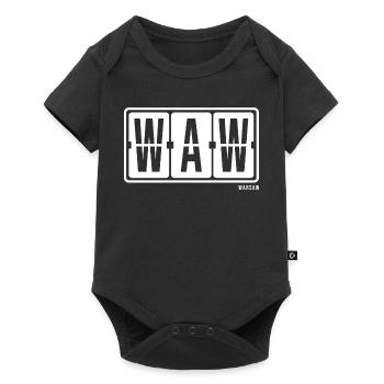 Warsaw WAW, chaussettes souvenirs de la ville, sac, tasse - Body à manches courtes Premium Bébé - noir - Devant