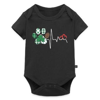 KleeHerz Mustermix - Baby Premium Kurzarmbody - Schwarz - Vorne