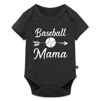 Maman de baseball Maman mignonne Amoureuse de baseball - Body à manches courtes Premium Bébé - noir - Devant