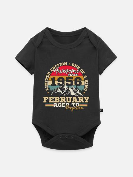 February 1956 Vintage Retro Birthday Gift - Baby Premium short-sleeve bodysuit - black