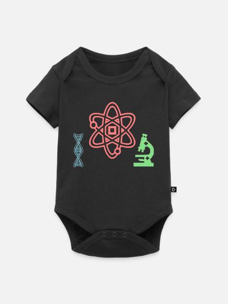 Wissenschaft Set Atom DNA - Baby Premium Kurzarmbody - Schwarz