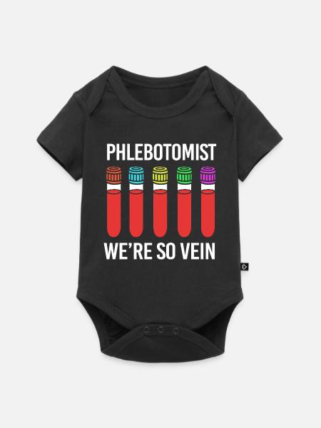 Phlebotomist Pflege Pfleger Pflegerin Blutentnahme - Baby Premium Kurzarmbody - Schwarz