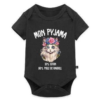 Ragdoll Humor Cat Hair Pajamas - Baby Premium short-sleeve bodysuit - black - Front
