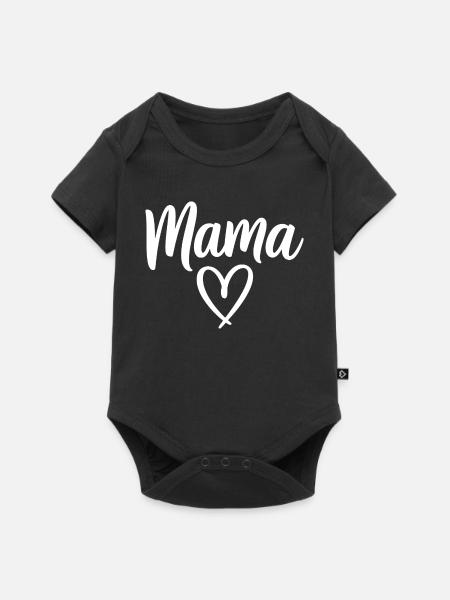 Mama Heart Skript Handgeschriebene Liebe - Baby Premium Kurzarmbody - Schwarz