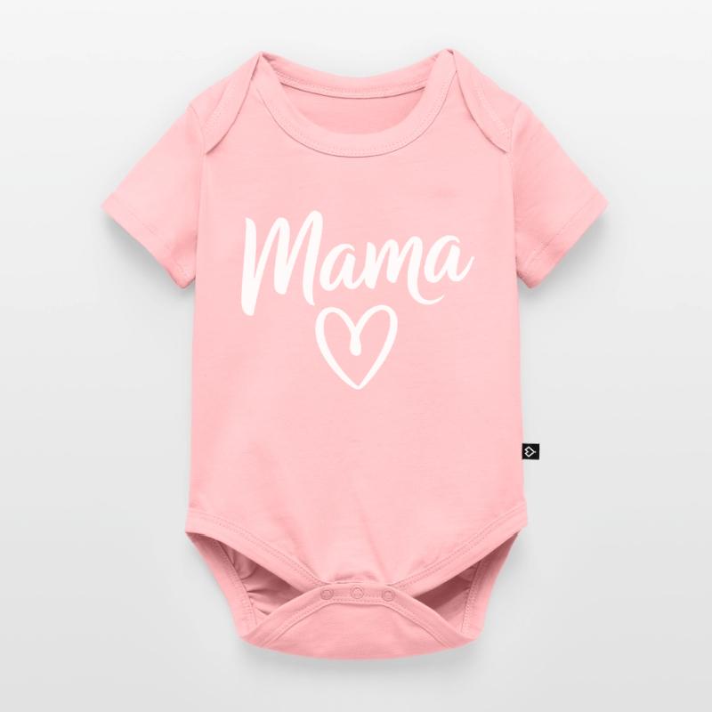 Mama Heart Script Typography Baby Premium short-sleeve bodysuit