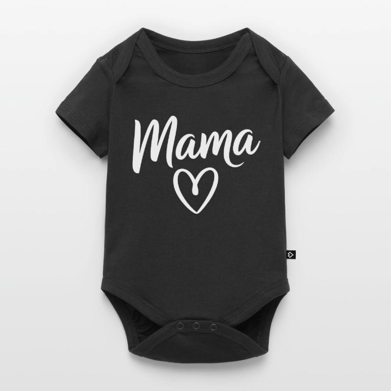 Mama Heart Script Typography Baby Premium short-sleeve bodysuit