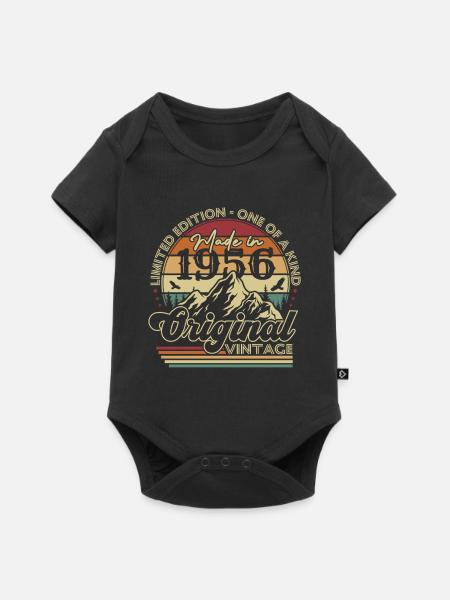 Original 1956 Vintage Jahrgang Geburtstag Geschenk - Premium kortærmet baby-body - sort