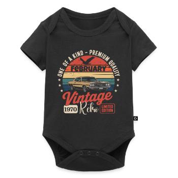 Cadeau Anniversaire Rétro Vintage de Février 1970 - Body à manches courtes Premium Bébé - noir - Devant