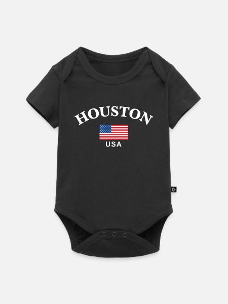 Houston, USA - Baby Premium Kurzarmbody - Schwarz