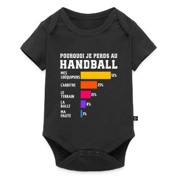 Why I Lose at Handball - Baby Premium short-sleeve bodysuit - black - Front