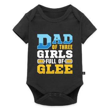 Dad father of three girls daughters - Baby Premium short-sleeve bodysuit - black - Front