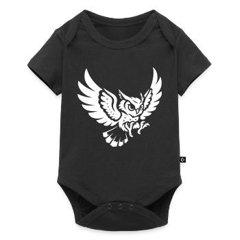 Owl in Approach – Powerful Motif - Baby Premium short-sleeve bodysuit - black - Front