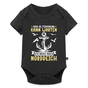 Grandpa RETIREMENT HOME CAN WAIT HAS TO GO TO NORDDEICH - Baby Premium short-sleeve bodysuit - black - Front