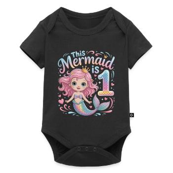 Sirène 1er anniversaire 1 année - Body à manches courtes Premium Bébé - noir - Devant