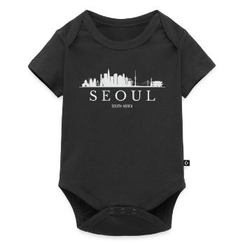 Silhouette de Séoul, Corée du Sud de Séoul - Body à manches courtes Premium Bébé - noir - Devant