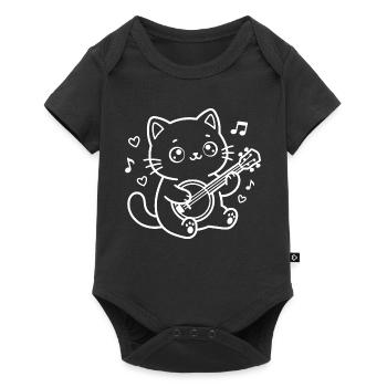 Banjo Kawaii Cat - Body à manches courtes Premium Bébé - noir - Devant