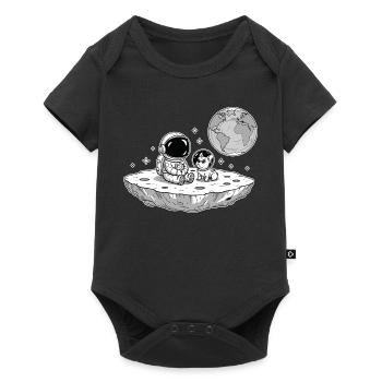 Astronaute Chien Bouledogue Espace - Body à manches courtes Premium Bébé - noir - Devant