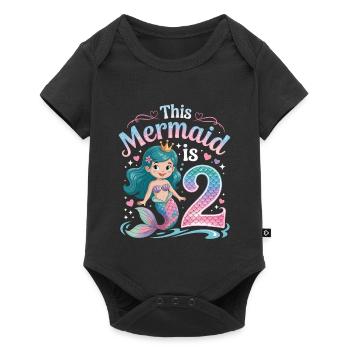 Mermaid 2nd Birthday 2 Years - Baby Premium short-sleeve bodysuit - black - Front