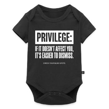 Devis de privilège : vérifiez vos angles morts - Body à manches courtes Premium Bébé - noir - Devant