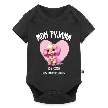 Funny Cocker Spaniel Dog Pajamas - Baby Premium short-sleeve bodysuit - black - Front