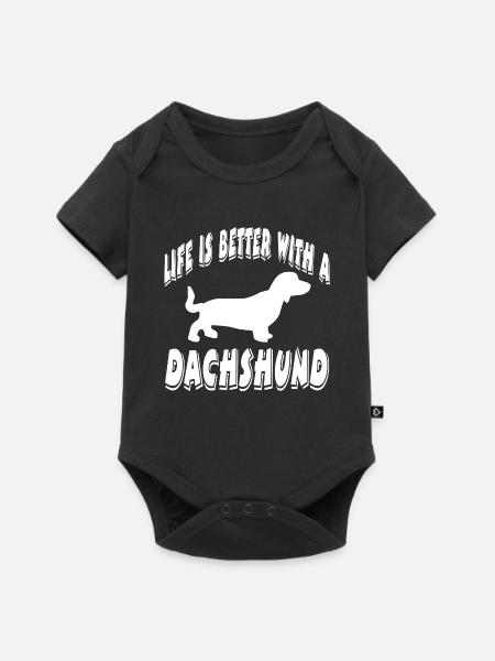 Dackel - Baby Premium Kurzarmbody - Schwarz