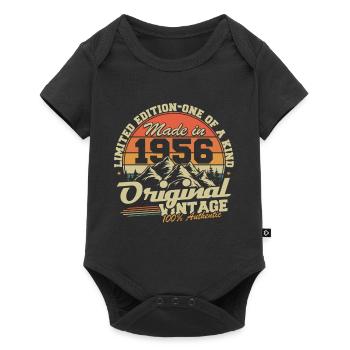Original 1956 Vintage jahrgang GeburtstagGeschenk - Baby Premium Kurzarmbody - Schwarz - Vorne