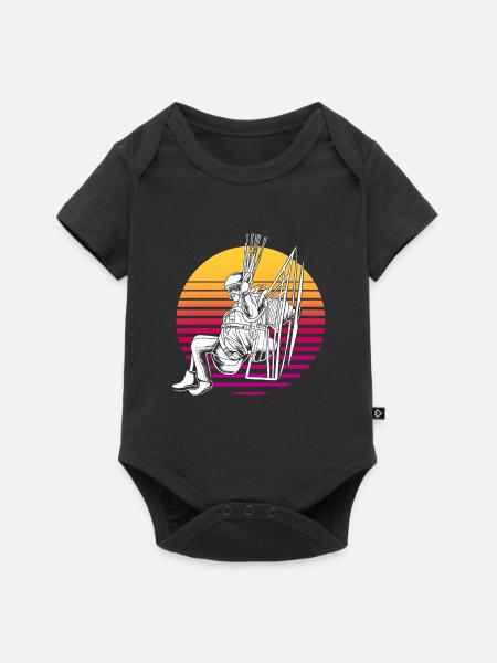 Gleitschirm Gleitschirmfliegen Paragliding - Baby Premium Kurzarmbody - Schwarz