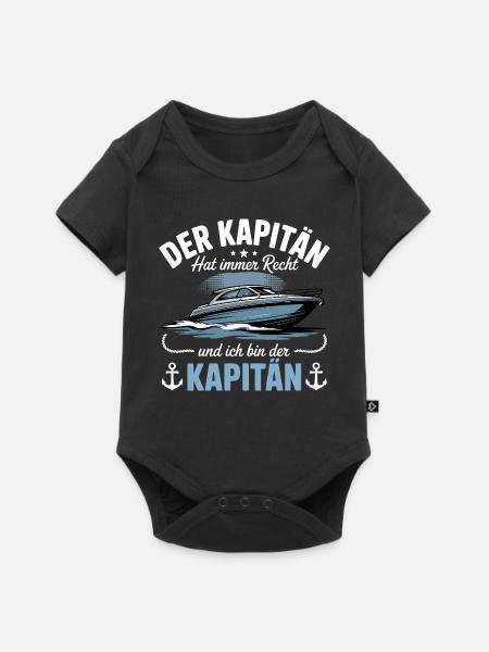 Kapitän Boot Bootsführerschein - Baby Premium Kurzarmbody - Schwarz
