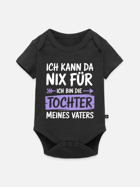 Tochter Vater Papa Kind Ich kann da nix fuer shirt - Baby Premium Kurzarmbody - Schwarz