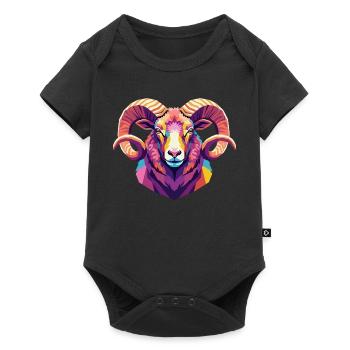 Sheep Head Funny Gift Farm Animal - Baby Premium short-sleeve bodysuit - black - Front