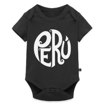 Pérou - Typographie ornée - Body à manches courtes Premium Bébé - noir - Devant