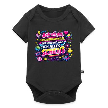 auf wen und was ich alles scheiß - Baby Premium Kurzarmbody - Schwarz - Vorne