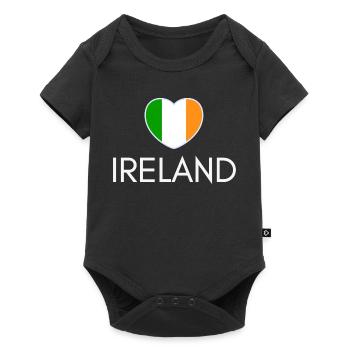 Cœur avec drapeau irlandais, j’aime l’Irlande - Body à manches courtes Premium Bébé - noir - Devant
