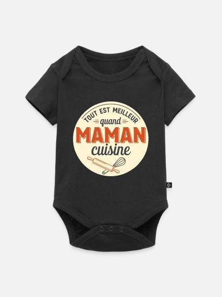 Geschenk für Mama Mama Küche - Baby Premium Kurzarmbody - Schwarz