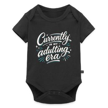 Currently in my Adulting Era – Ironischer Spruch - Baby Premium Kurzarmbody - Schwarz - Vorne