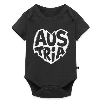 Austria, Austria Heart Logo Vintage - Baby Premium short-sleeve bodysuit - black - Front
