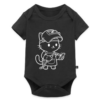 Kawaii Cat Welder - Baby Premium short-sleeve bodysuit - black - Front