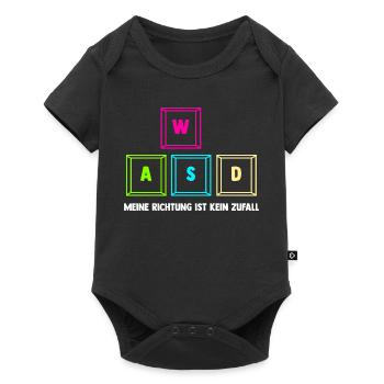 Zocken Computerspieler Zocker Gaming Gamer - Baby Premium Kurzarmbody - Schwarz - Vorne