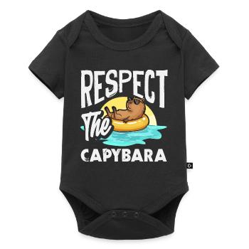 Respect pour les capybaras Animal mignon et drôle - Body à manches courtes Premium Bébé - noir - Devant