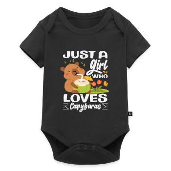 Juste une fille qui aime les capybaras mignons et drôles - Body à manches courtes Premium Bébé - noir - Devant